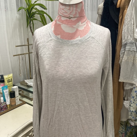 🍋 Athleta Dove Gray Light Weight Criss Cross Sweatshirt Dress S - Picture 3 of 8